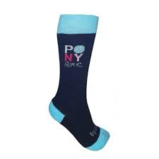 EQUI-KIDS - Chaussette Pony Love Marine/Turquoise